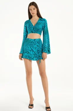 Viscose Fabric Shorts With Side Gathering - Shorts - Women | Tezenis