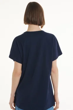 V-Neck Cotton T-Shirt With Dart - Short-Sleeved Tops - Women | Tezenis