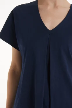 V-Neck Cotton T-Shirt With Dart - Short-Sleeved Tops - Women | Tezenis