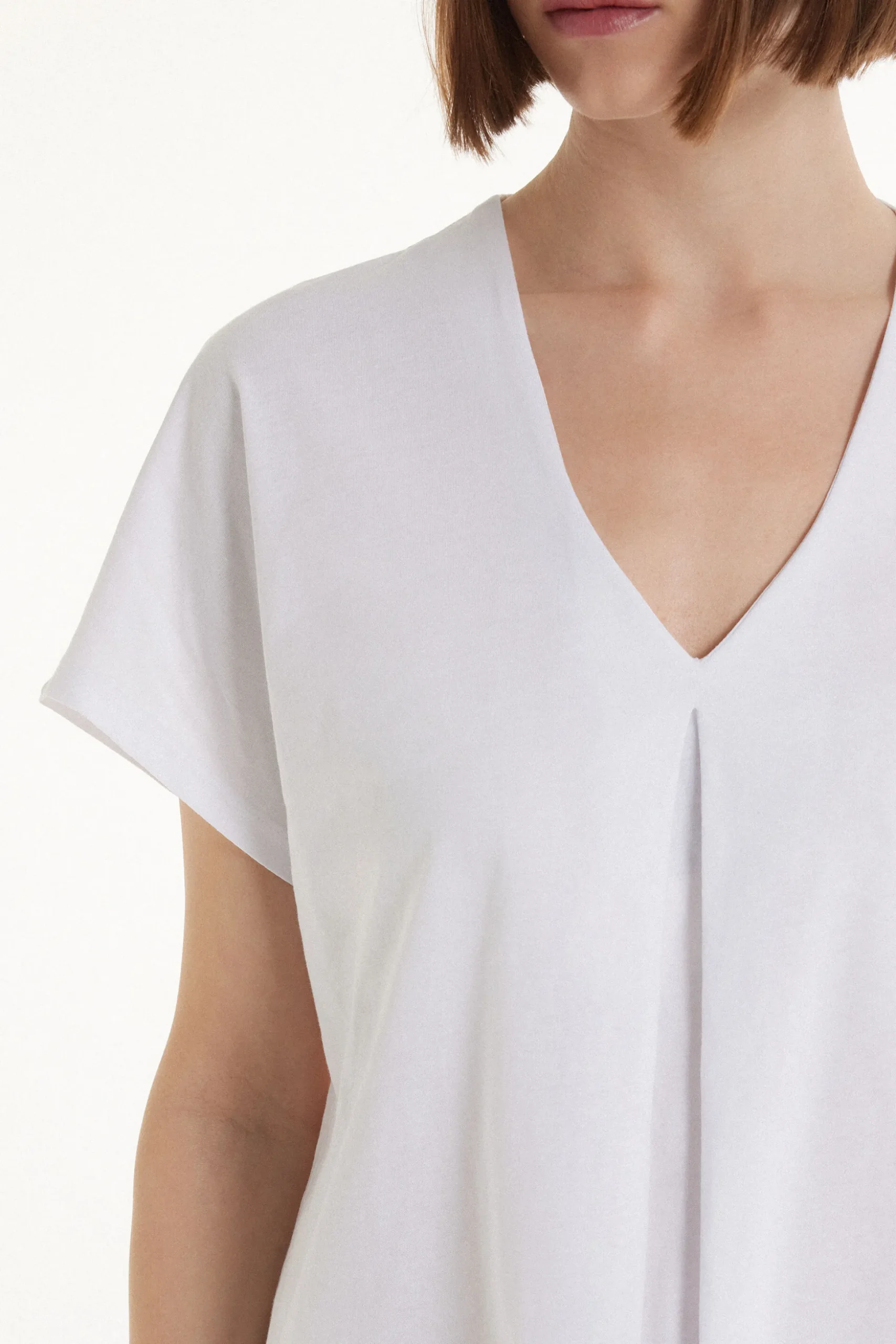V-Neck Cotton T-Shirt With Dart - Short-Sleeved Tops - Women | Tezenis