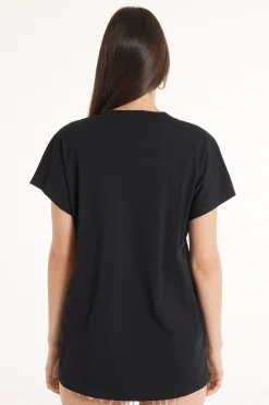 V-Neck Cotton T-Shirt With Dart - Short-Sleeved Tops - Women | Tezenis
