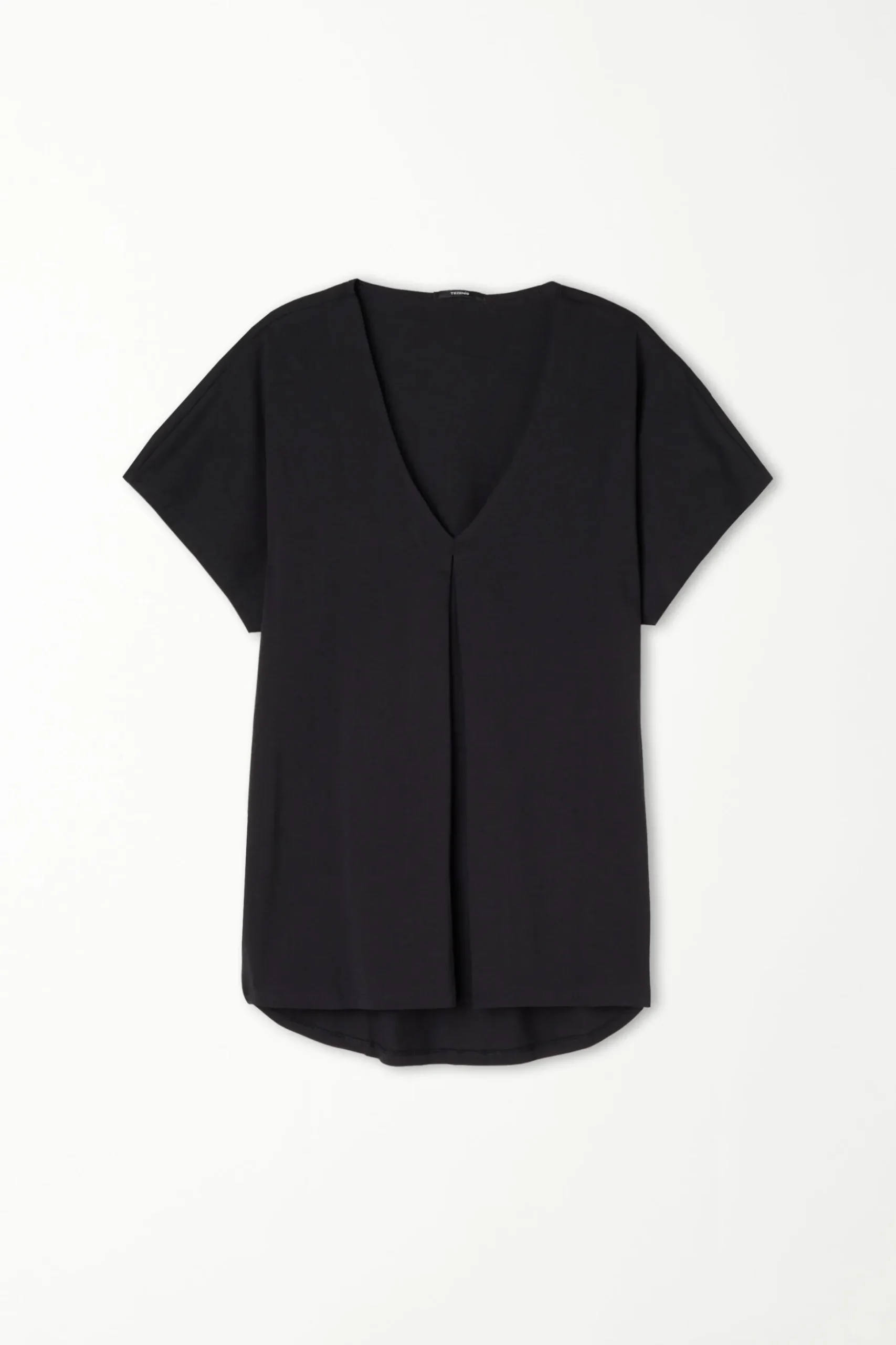 V-Neck Cotton T-Shirt With Dart - Short-Sleeved Tops - Women | Tezenis