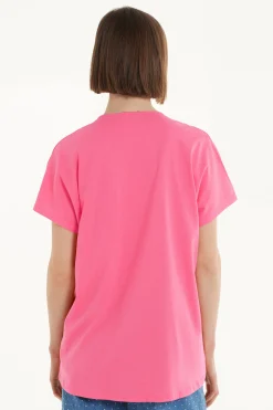 V-Neck Cotton T-Shirt With Dart - Short-Sleeved Tops - Women | Tezenis