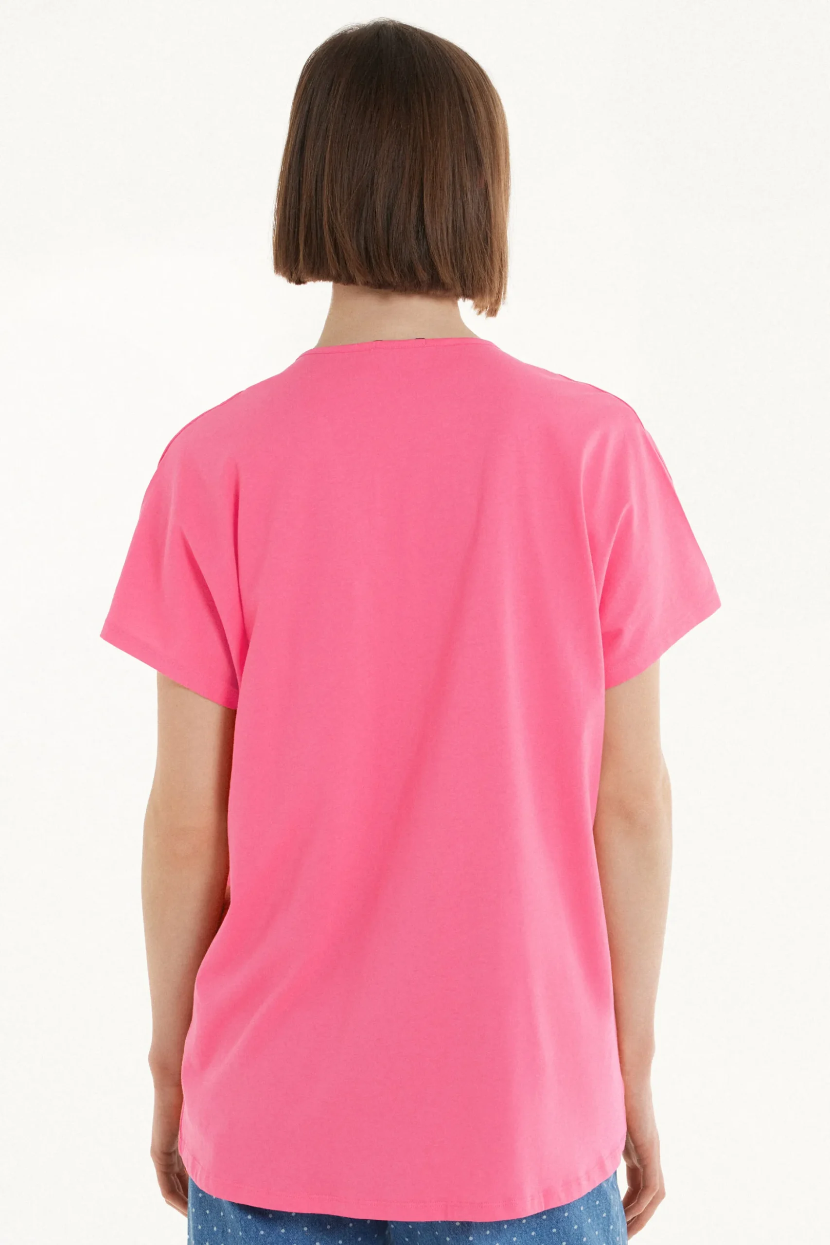 V-Neck Cotton T-Shirt With Dart - Short-Sleeved Tops - Women | Tezenis
