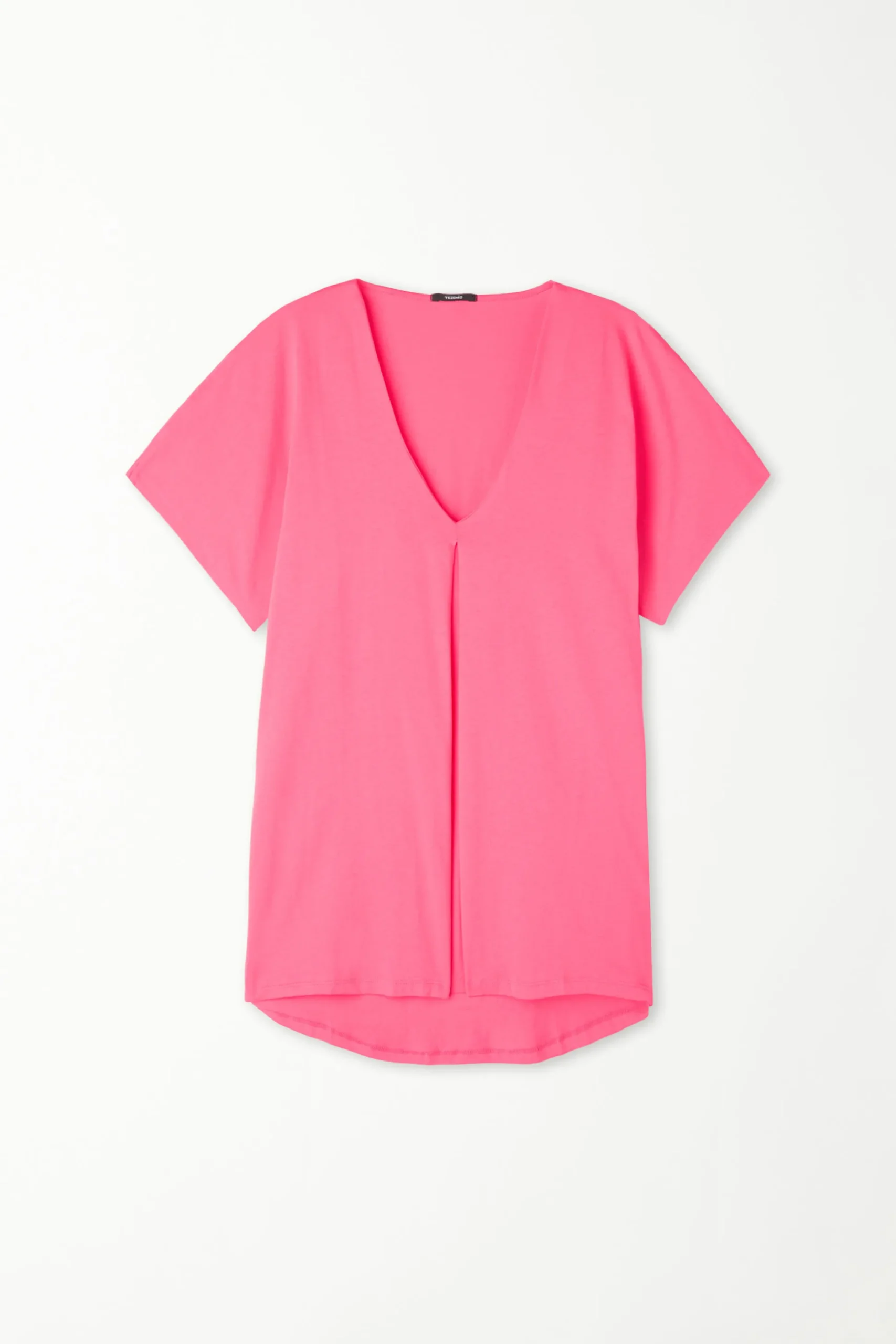 V-Neck Cotton T-Shirt With Dart - Short-Sleeved Tops - Women | Tezenis