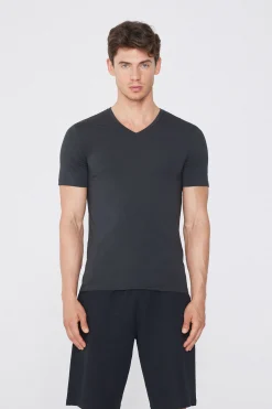 V-Neck Stretch-Cotton T-Shirt - T-Shirts - Men | Tezenis