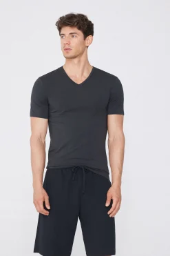 V-Neck Stretch-Cotton T-Shirt - T-Shirts - Men | Tezenis