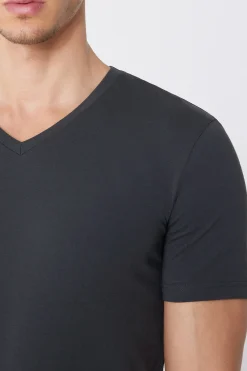 V-Neck Stretch-Cotton T-Shirt - T-Shirts - Men | Tezenis