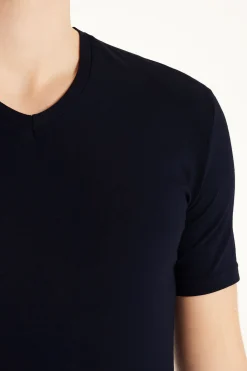 V-Neck Stretch-Cotton T-Shirt - T-Shirts - Men | Tezenis