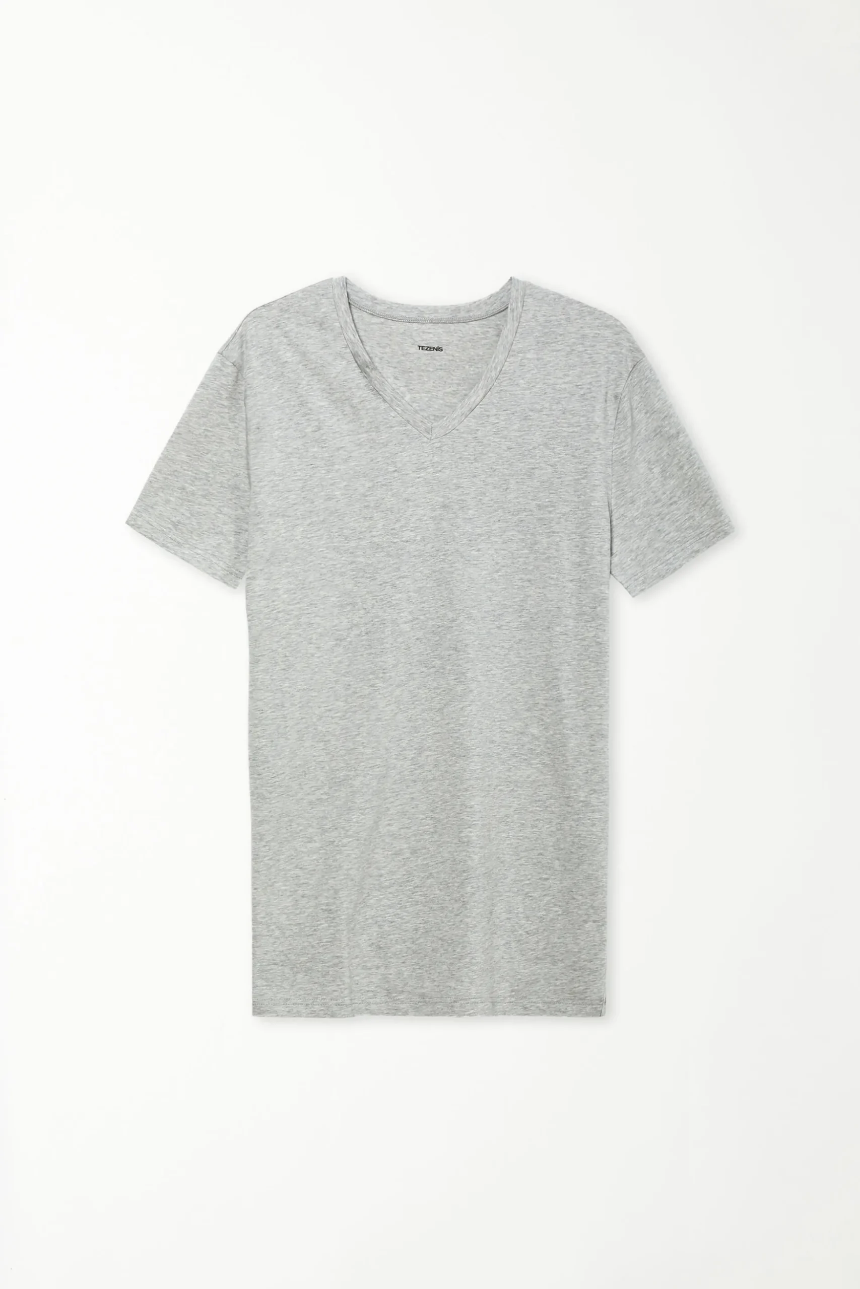 V-Neck Stretch-Cotton T-Shirt - T-Shirts - Men | Tezenis