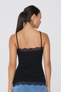V-Neck Viscose Camisole With Lace - Tank Tops - Women | Tezenis