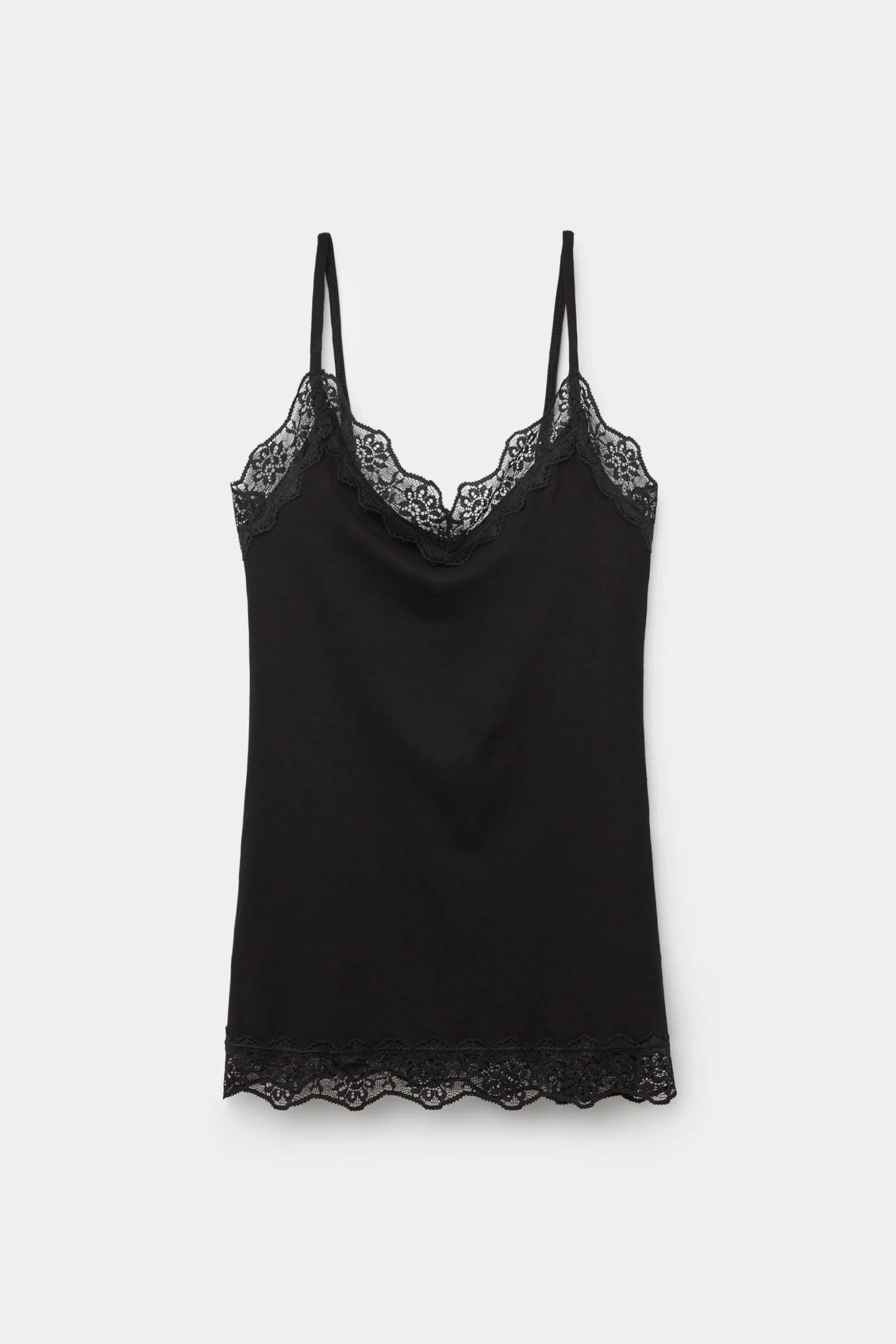 V-Neck Viscose Camisole With Lace - Tank Tops - Women | Tezenis