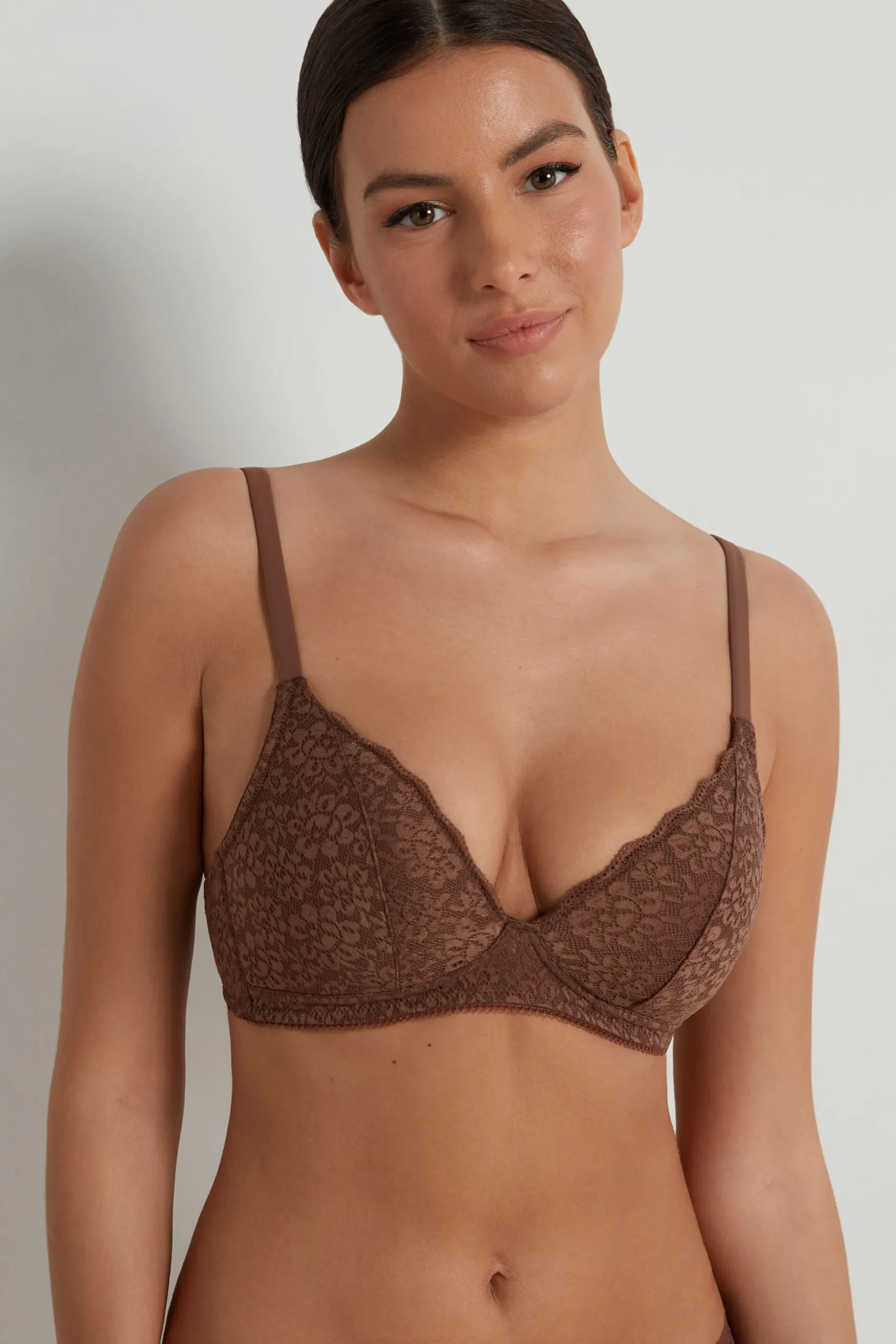 Warsaw Lightly Padded Lace Triangle Bra - Triangle - Women | Tezenis