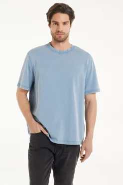 Washed Cotton Crew-Neck T-Shirt - T-Shirts - Men | Tezenis