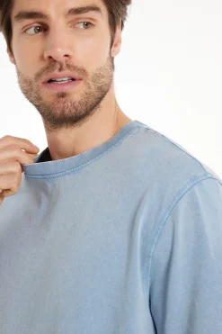 Washed Cotton Crew-Neck T-Shirt - T-Shirts - Men | Tezenis