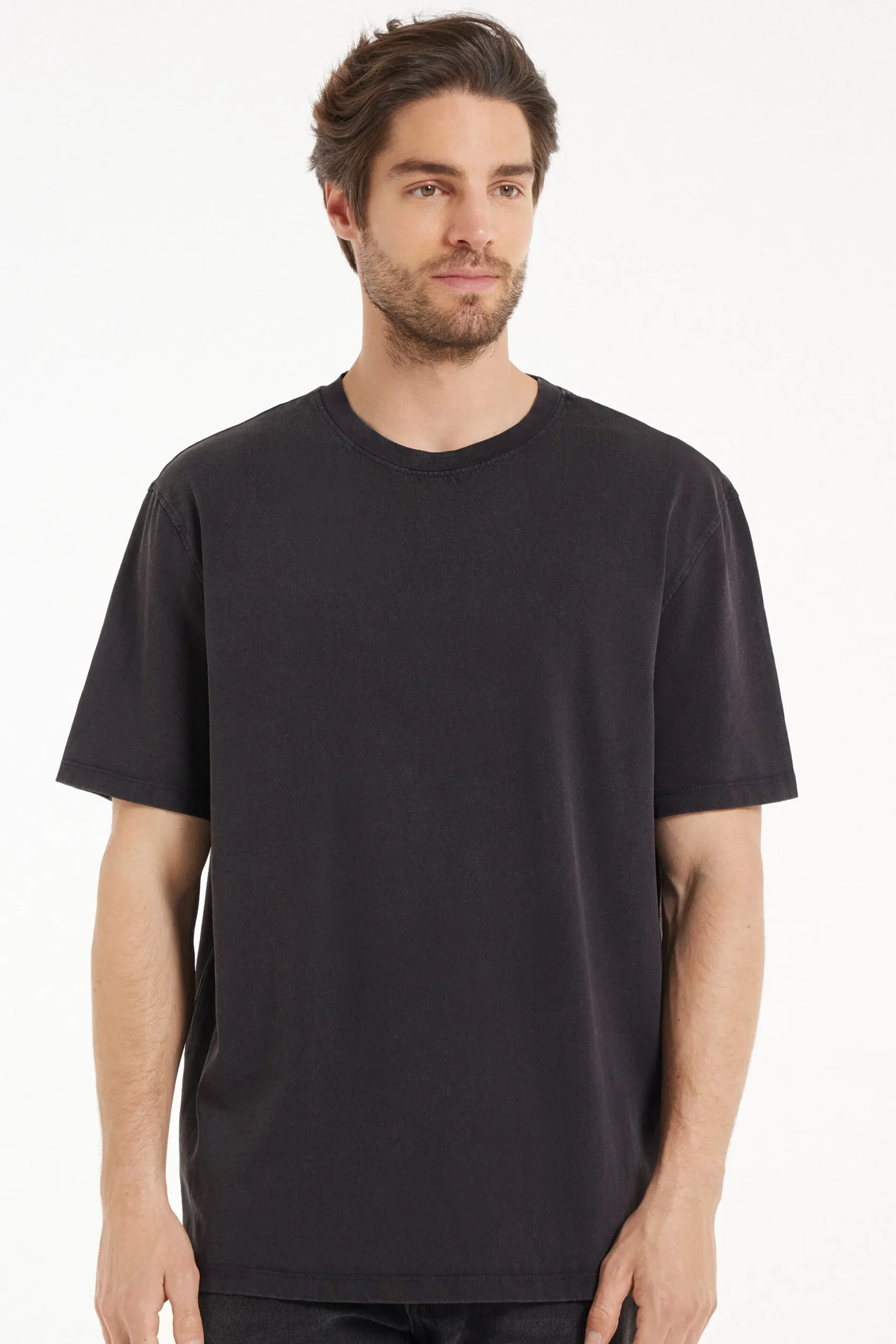 Washed Cotton Crew-Neck T-Shirt - T-Shirts - Men | Tezenis