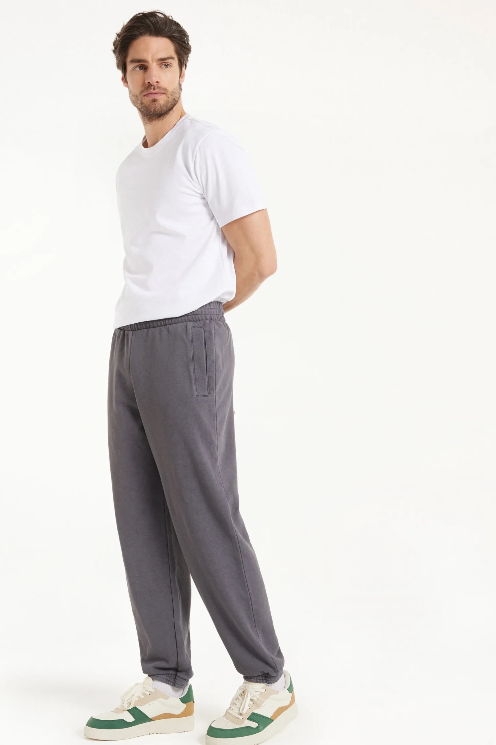 Washed Fleece Joggers - Long Pants - Men | Tezenis