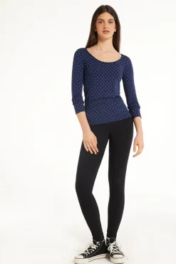 Wide Neck Long Sleeve Top In Printed Viscose - Long-Sleeved Tops - Women | Tezenis