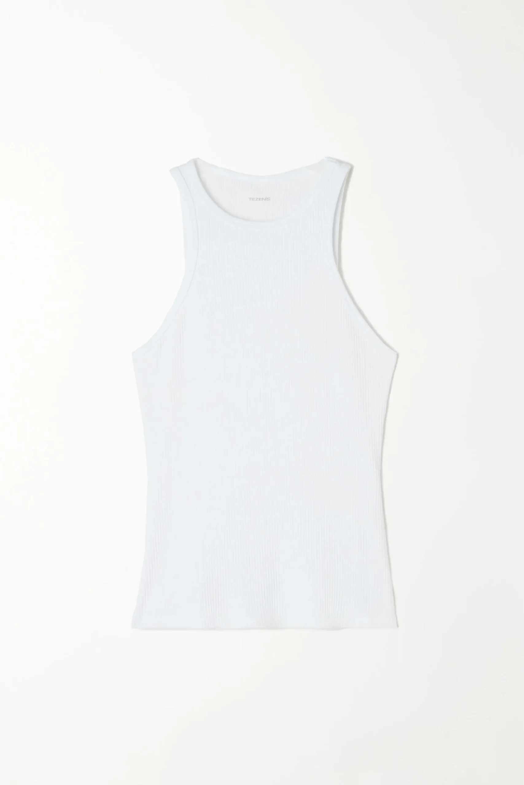 Wide-Strap Ribbed Cotton Halter Tank Top - Tank Tops - Women | Tezenis