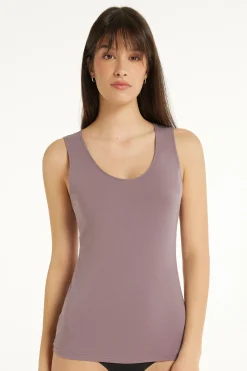 Wide-Strap Round-Neck Cotton Camisole - Tank Tops - Women | Tezenis