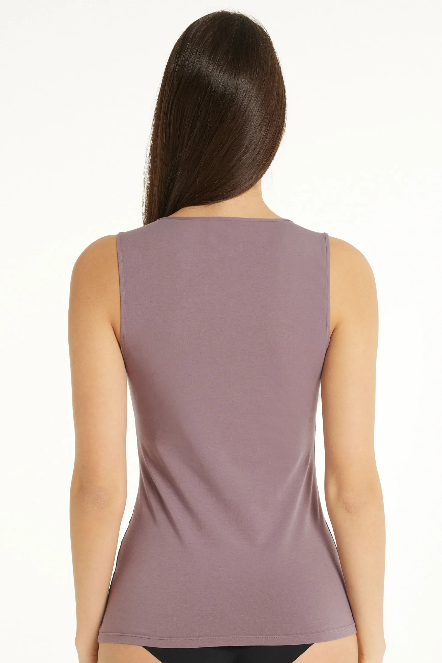 Wide-Strap Round-Neck Cotton Camisole - Tank Tops - Women | Tezenis