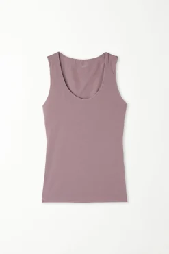 Wide-Strap Round-Neck Cotton Camisole - Tank Tops - Women | Tezenis