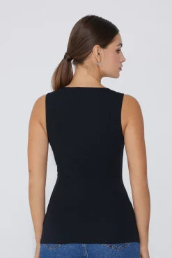 Wide-Strap Round-Neck Cotton Camisole - Tank Tops - Women | Tezenis