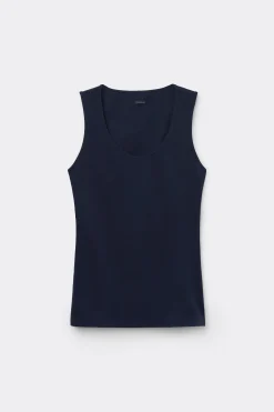 Wide-Strap Round-Neck Cotton Camisole - Tank Tops - Women | Tezenis