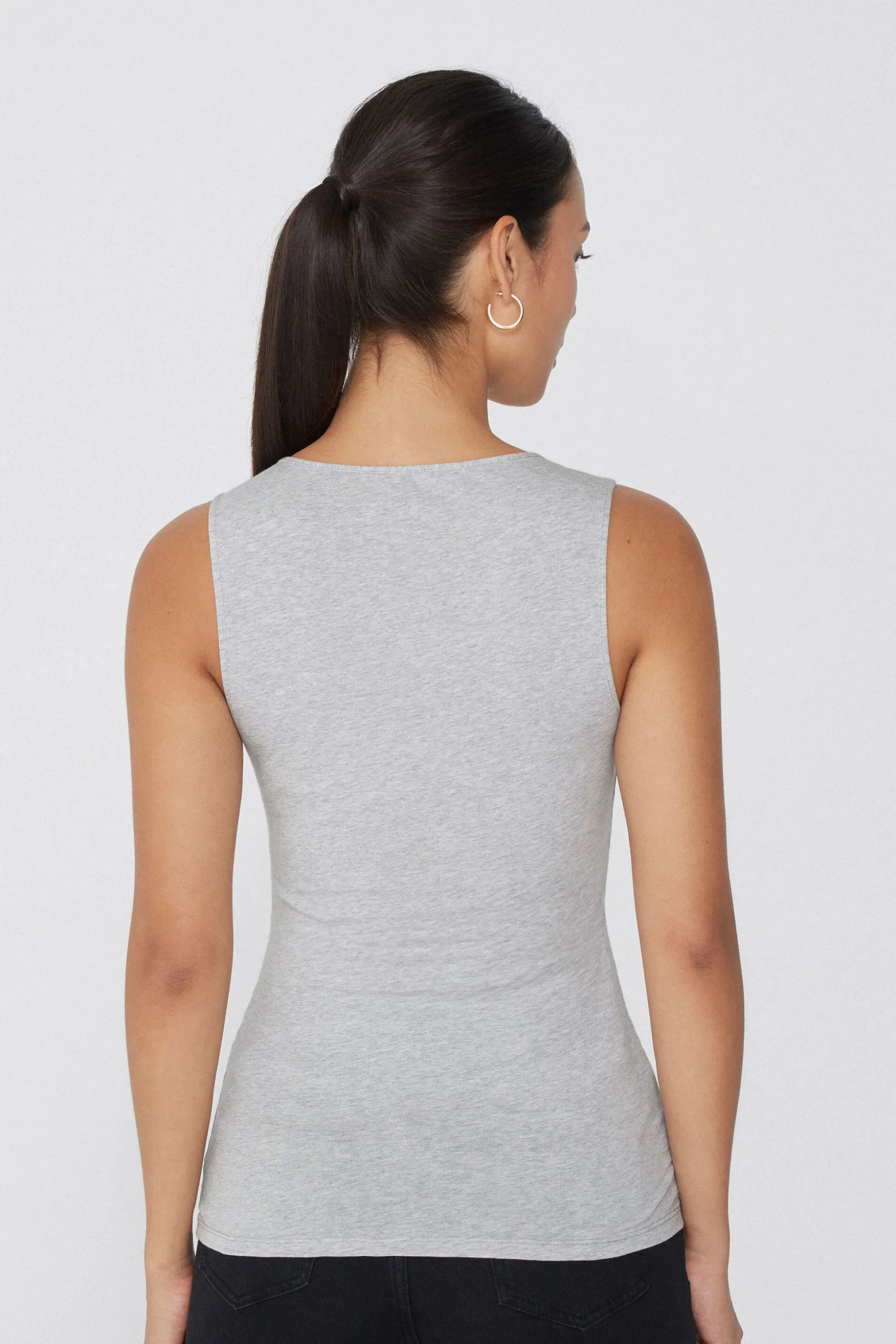 Wide-Strap Round-Neck Cotton Camisole - Tank Tops - Women | Tezenis