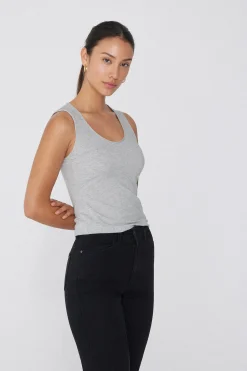 Wide-Strap Round-Neck Cotton Camisole - Tank Tops - Women | Tezenis