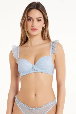 Wien Glitter Garden Lace Lightly Padded Balconette Bra - Balconette - Women | Tezenis