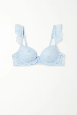 Wien Glitter Garden Lace Lightly Padded Balconette Bra - Balconette - Women | Tezenis