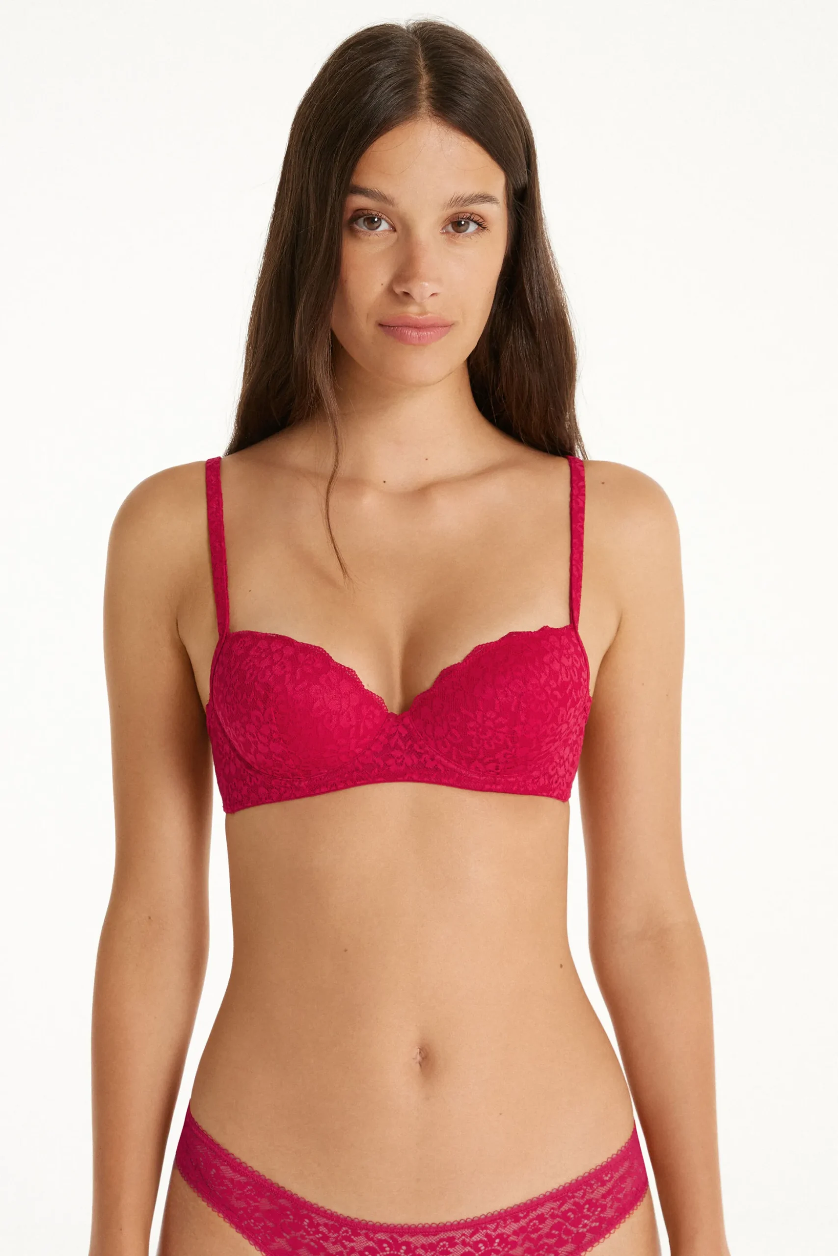 Wien Recycled Lace Lightly Padded Balconette Bra - Balconette - Women | Tezenis