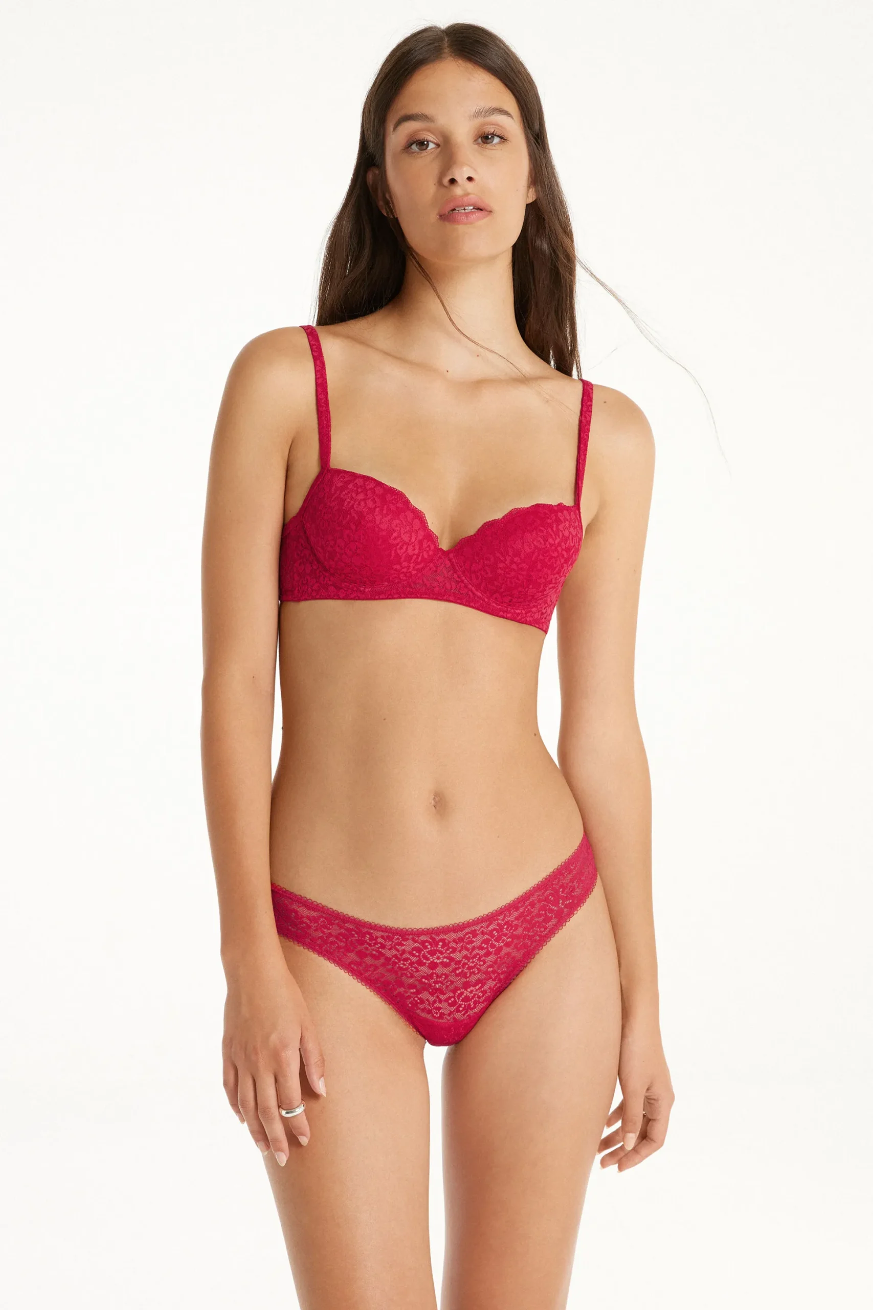Wien Recycled Lace Lightly Padded Balconette Bra - Balconette - Women | Tezenis