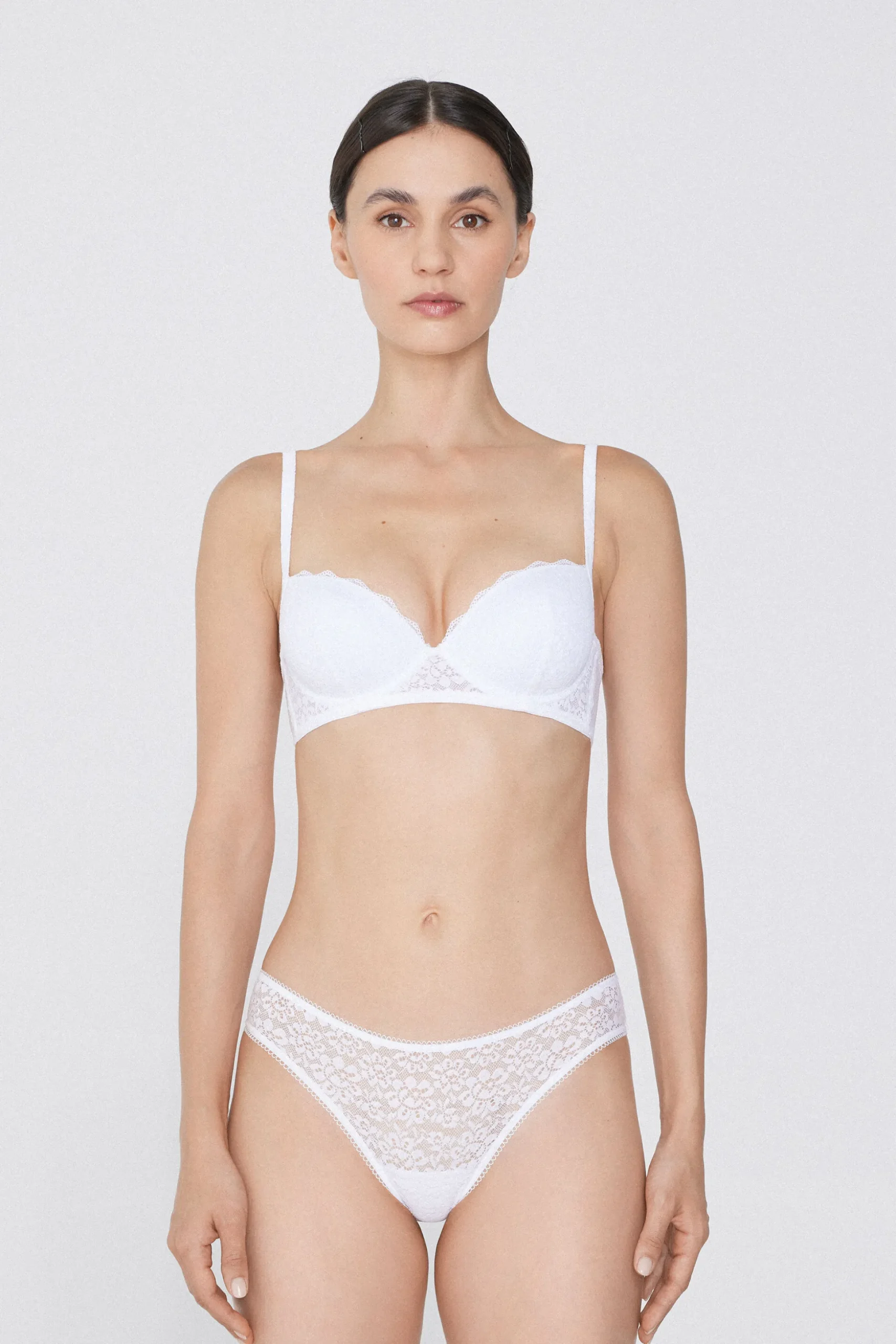 Wien Recycled Lace Lightly Padded Balconette Bra - Balconette - Women | Tezenis