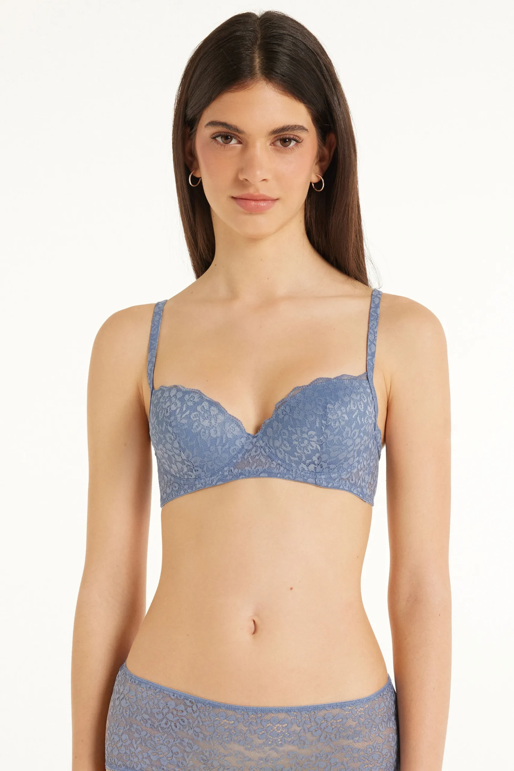 Wien Recycled Lace Lightly Padded Balconette Bra - Balconette - Women | Tezenis