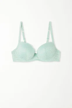 Wien Recycled Lace Lightly Padded Balconette Bra - Balconette - Women | Tezenis