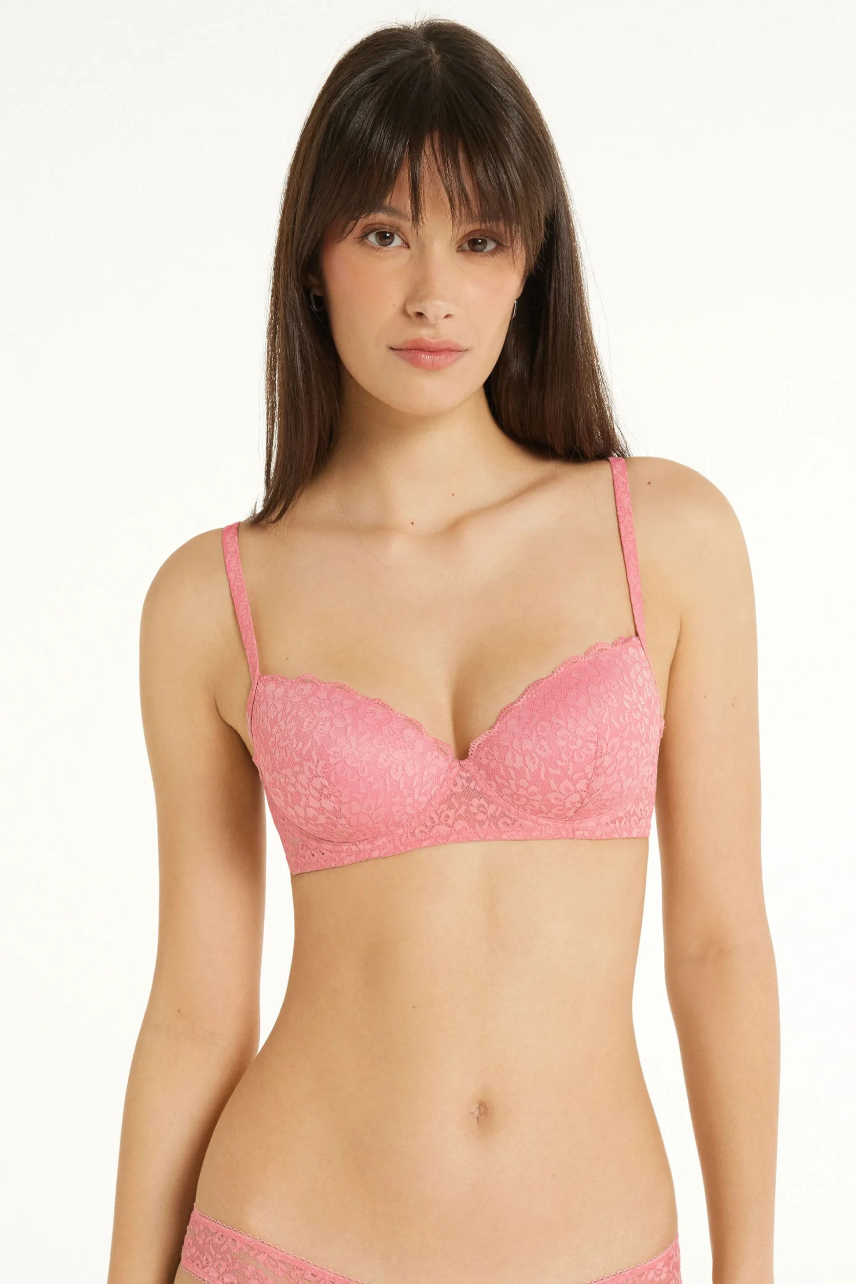 Wien Recycled Lace Lightly Padded Balconette Bra - Balconette - Women | Tezenis