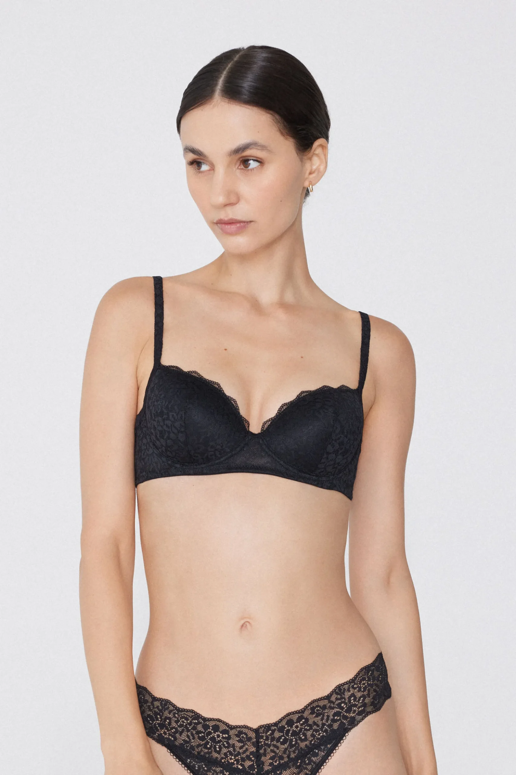 Wien Recycled Lace Lightly Padded Balconette Bra - Balconette - Women | Tezenis
